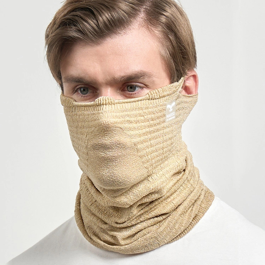 NAROO A2 Sahara Sand neck gaiter, front-side view