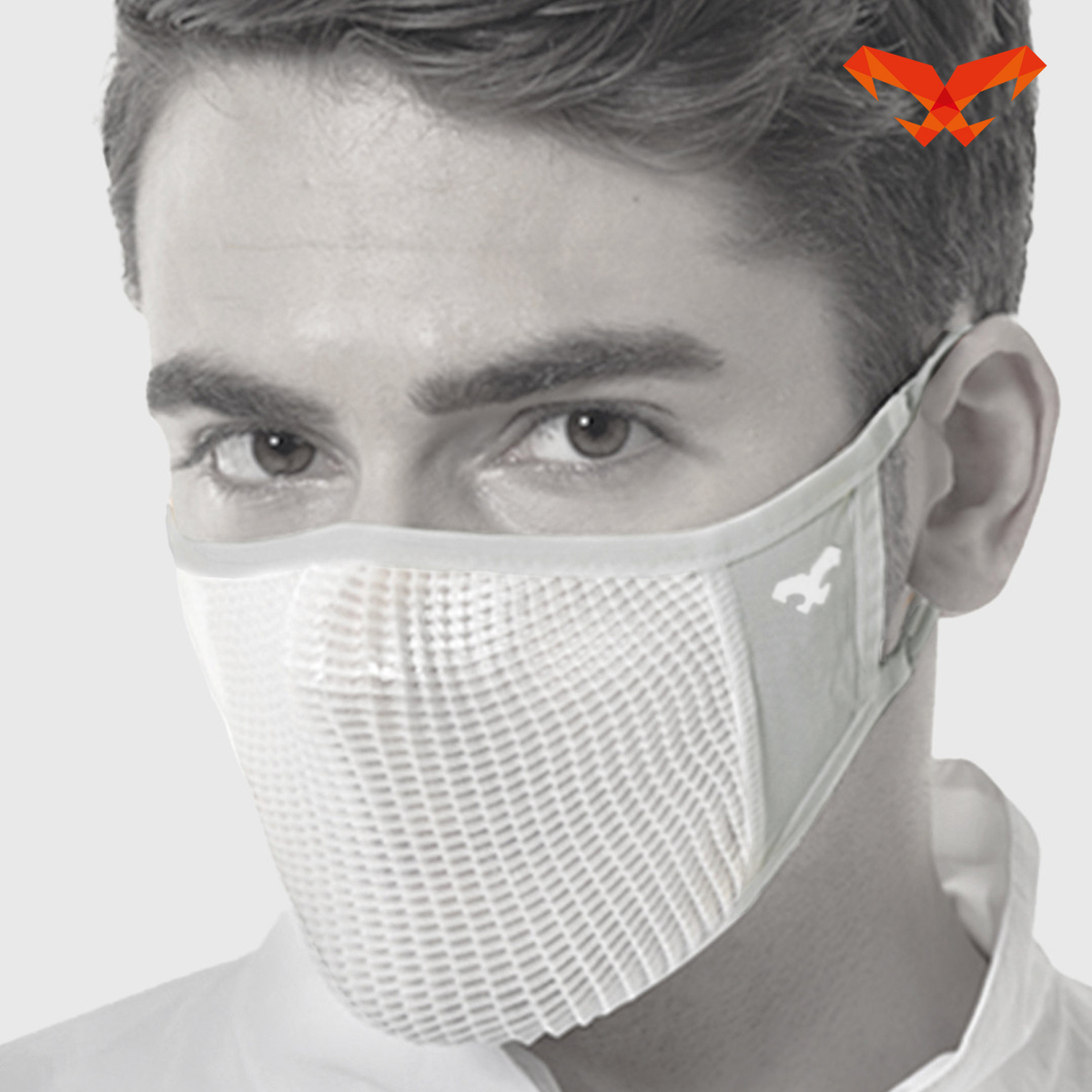 NAROO N0U white face cover, front-side view