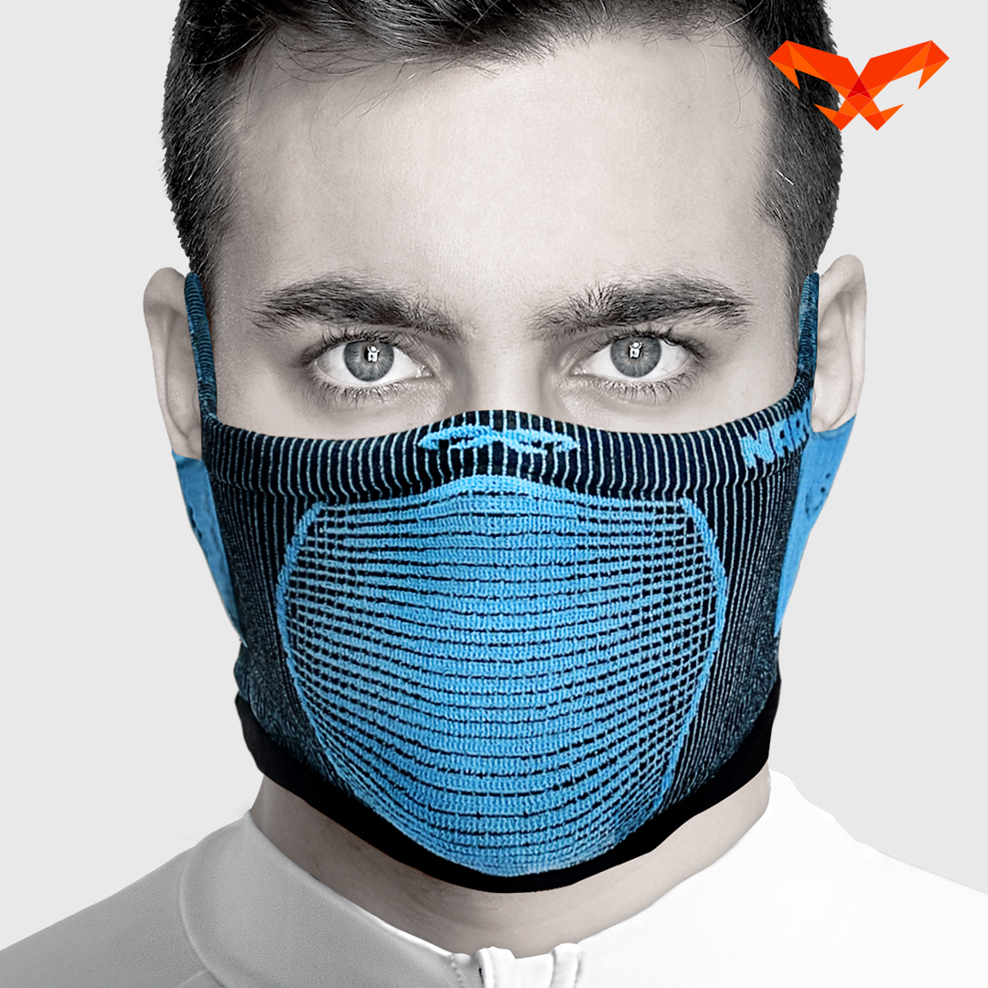 NAROO X5S black and blue face cover, front view