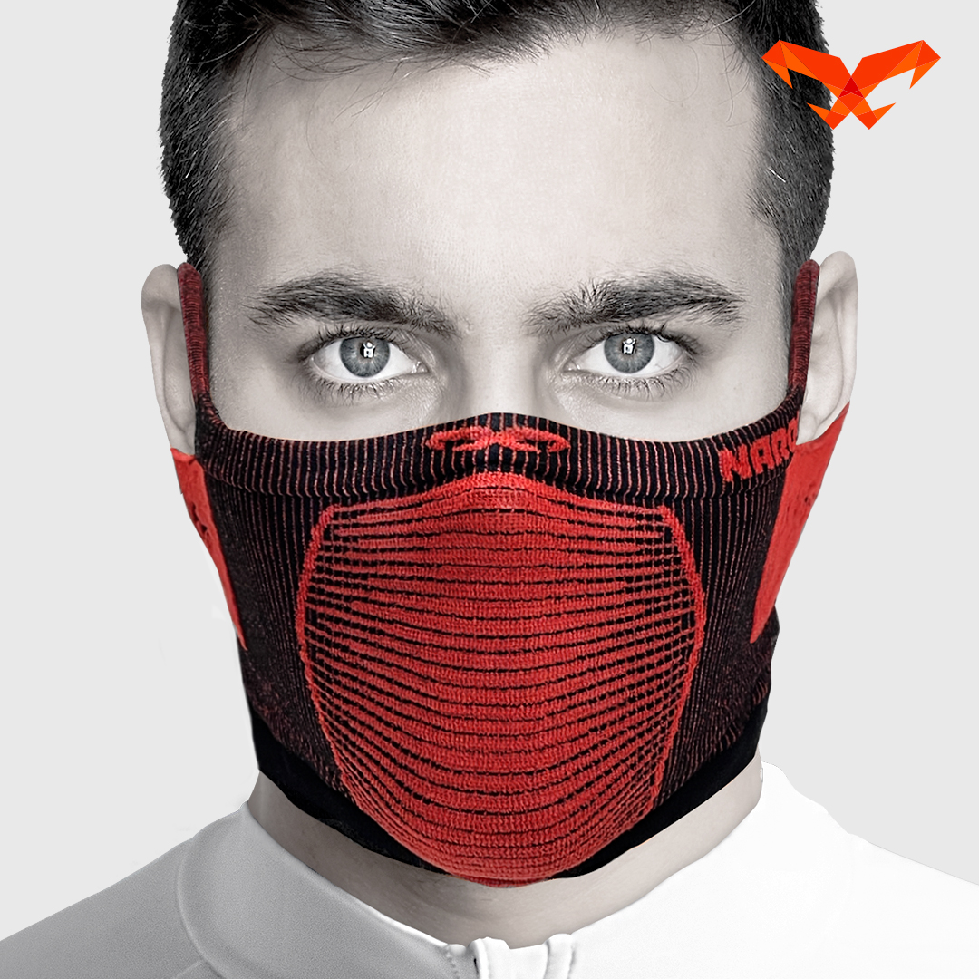 NAROO X5S black and red face cover, front view