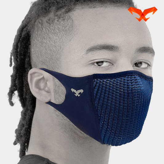 NAROO N0U Lite navy face cover, front-side view