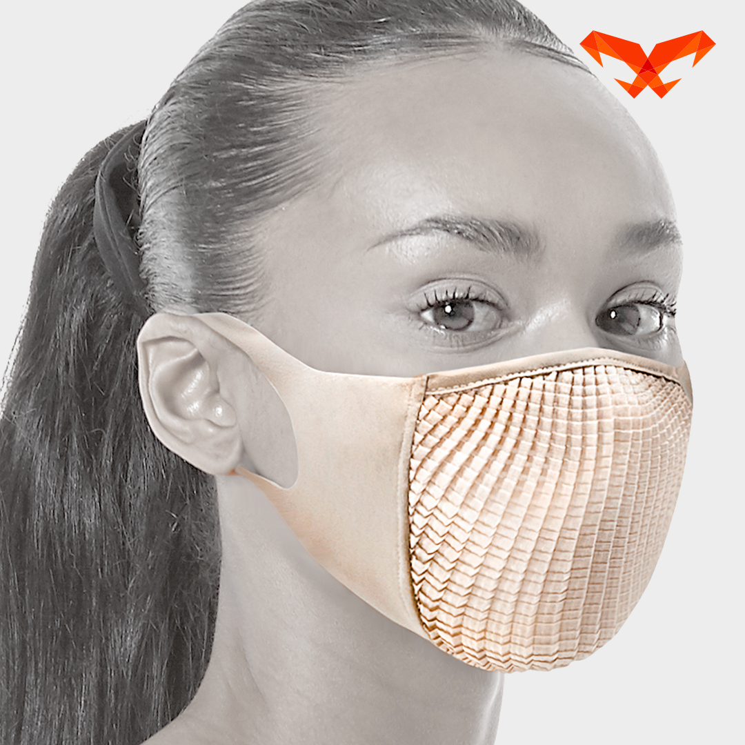NAROO N0U Lite beige face cover, front-side view