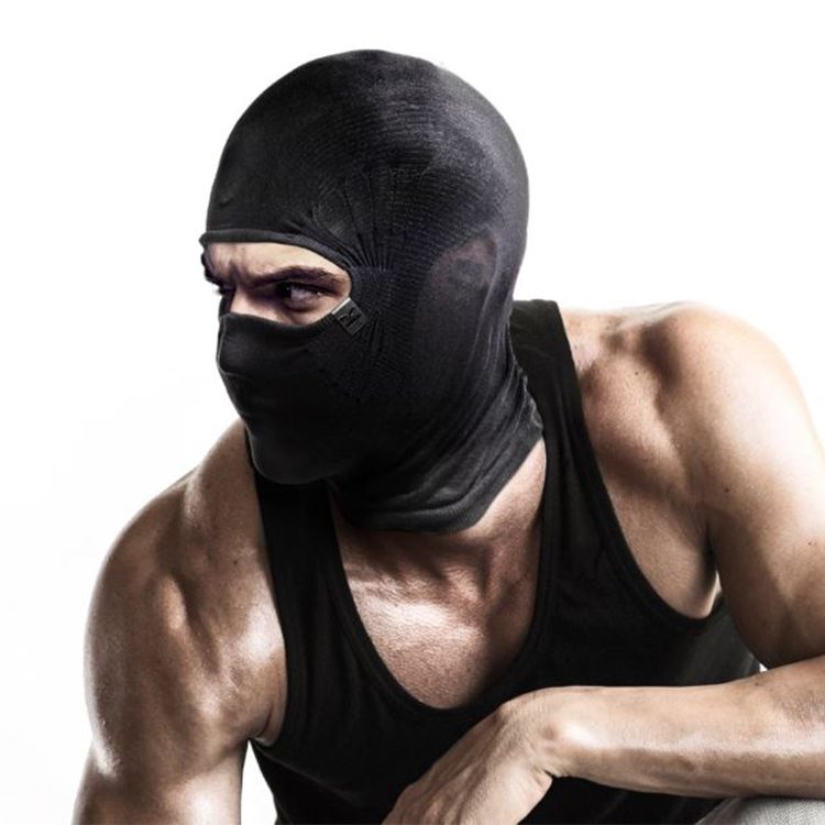 NAROO X3F black balaclava worn by a man in a tank top