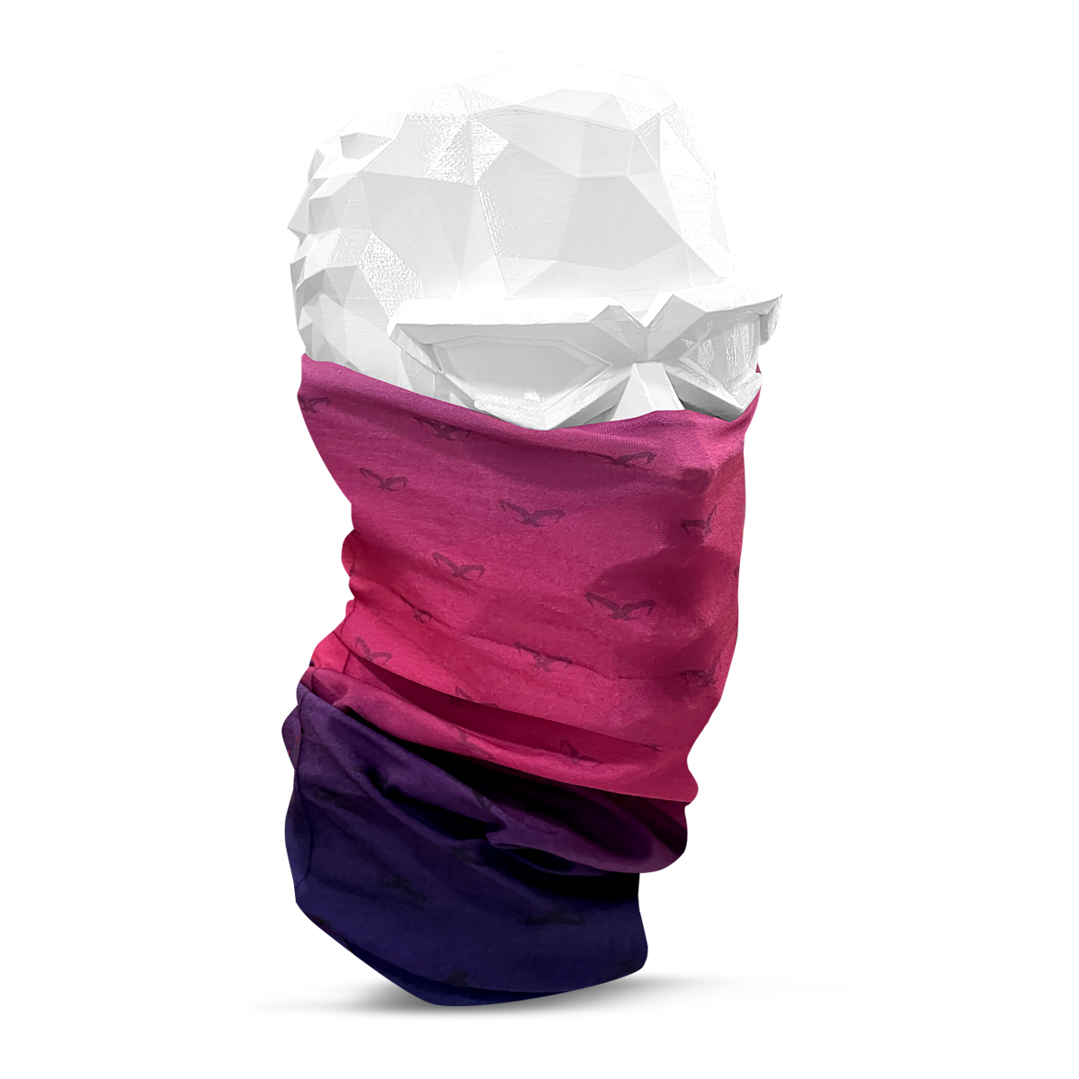 NAROO E3 pink and navy gradient tube gaiter, front view