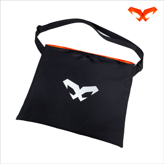 NAROO Musette Bag black musette bag with shoulder strap, full view