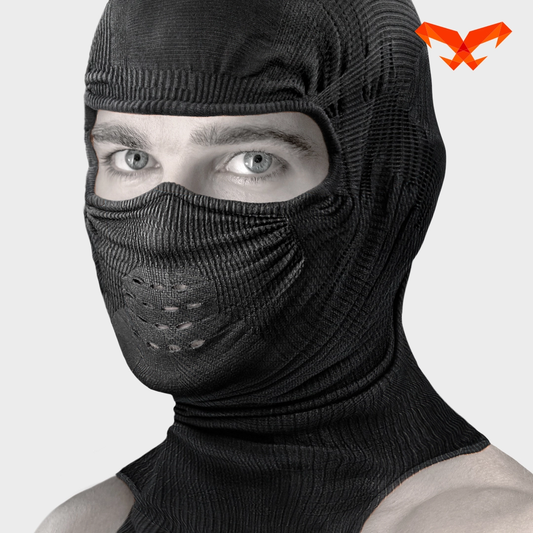 NAROO N5F black full-face balaclava worn by a man