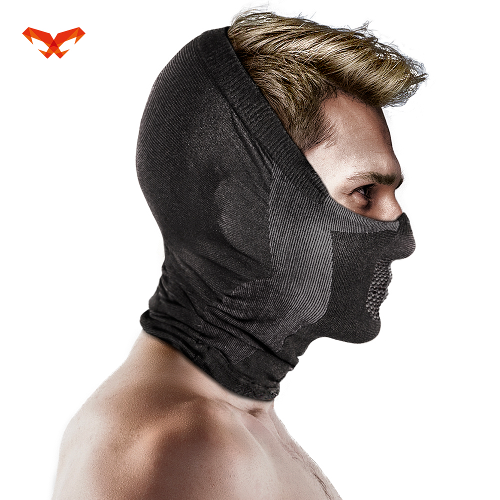 NAROO X5H black half balaclava worn, side view