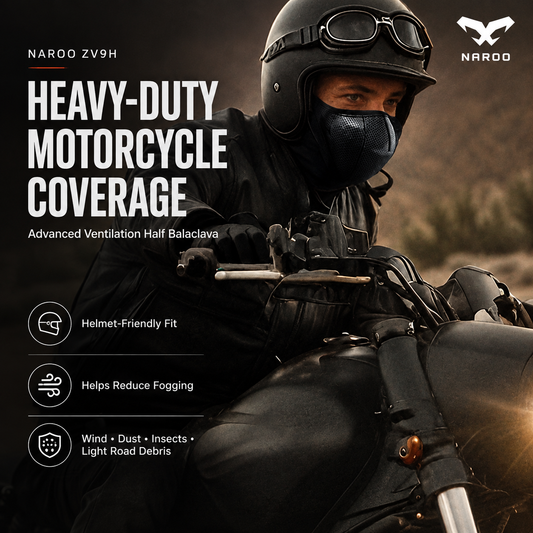 NAROO ZV9H Heavy-Duty Motorcycle Half Balaclava - Advanced Ventilation